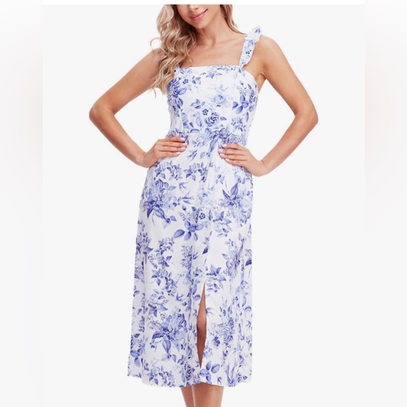 Square Neck Sleeveless Tight Fitted Long Bodycon Maxi Dress Sundresses - Picture 7 of 9